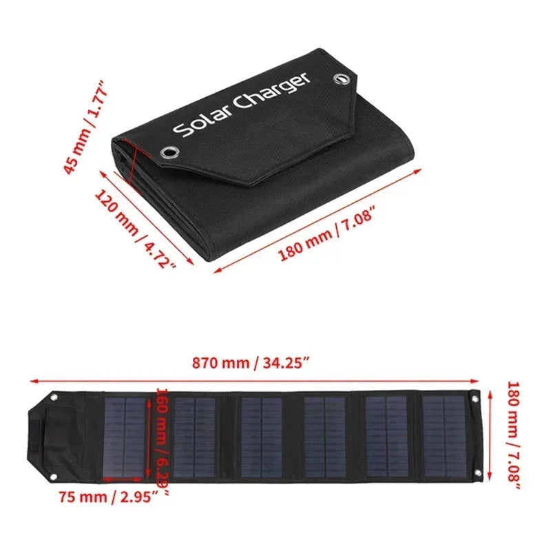AeroWild™ Ultra-Compact Foldable Solar Panel Charger — 5V Dual USB Power