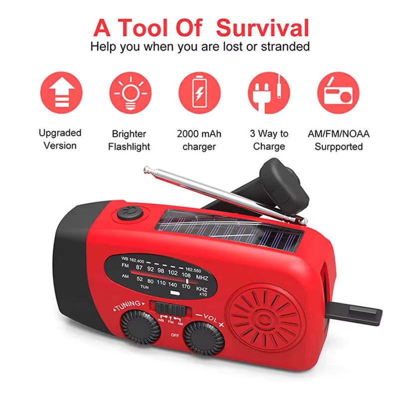 AeroWild™ Emergency Solar & Hand-Crank Weather Radio