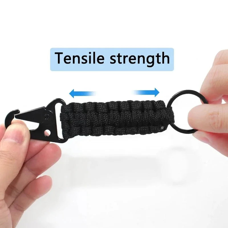 AeroWild™ Tactical Paracord Keychain with Heavy-Duty Carabiner