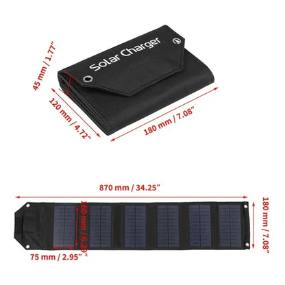 AeroWild™ Ultra-Compact Foldable Solar Panel Charger — 5V Dual USB Power