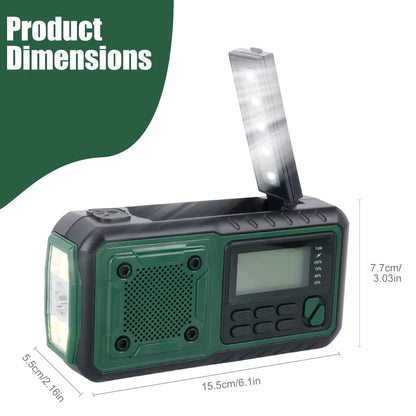Solar Powered Emergency Radio AM FM Portable Weather Radio