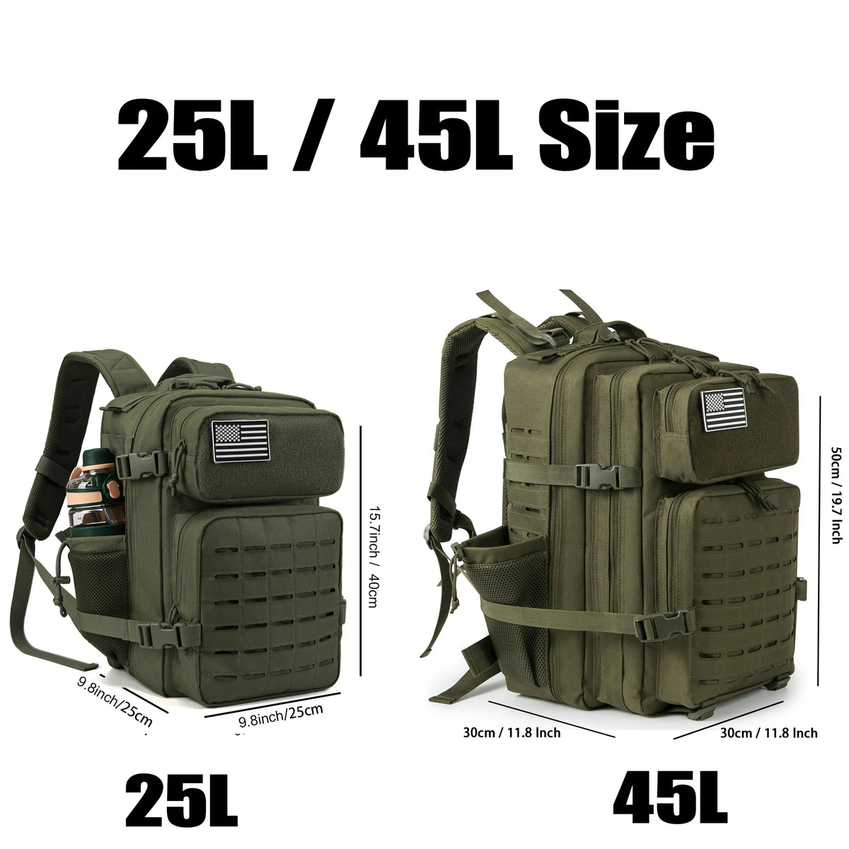 AeroWild™ Tactical Molle Trekking Backpack — 25L / 45L Capacity