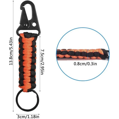 AeroWild™ Tactical Paracord Keychain with Heavy-Duty Carabiner