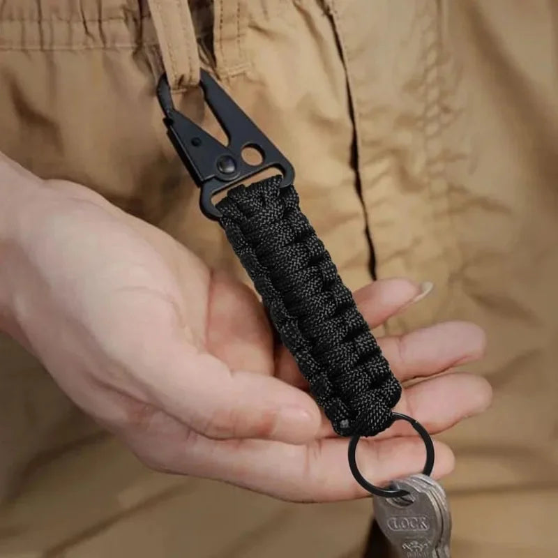 AeroWild™ Tactical Paracord Keychain with Heavy-Duty Carabiner