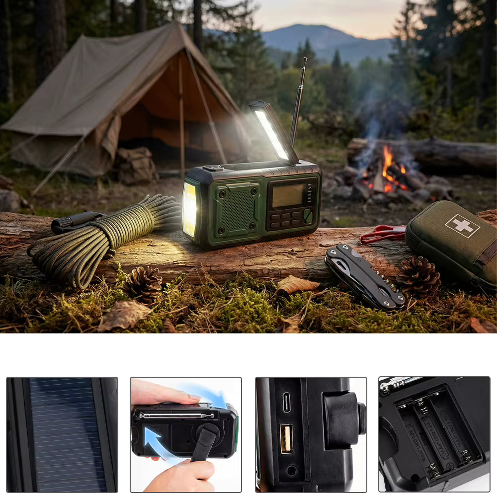 Solar Powered Emergency Radio AM FM Portable Weather Radio