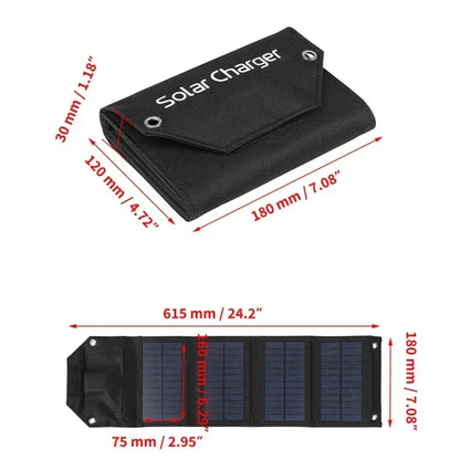 AeroWild™ Ultra-Compact Foldable Solar Panel Charger — 5V Dual USB Power
