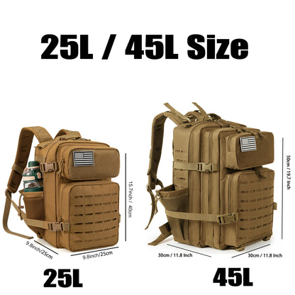 AeroWild™ Tactical Molle Trekking Backpack — 25L / 45L Capacity